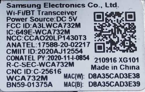BN59-01375A (WCA732M) Wi-Fi Wireless buton de pornire Samsung - imagine 2