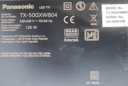 TNPH1204 1A TNPH12041A Panasonic TX-50GXW804 TXN/A1WVWE - Image 4