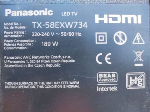 TNPH1182 1A TNPH11821A TXN/A1FSWE Panasonic TX-58EXW734 - imagine 4
